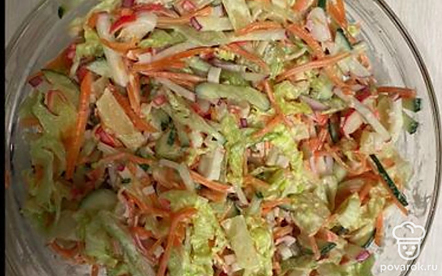 Салат с морковью по-корейски и крабовыми палочками — Рецепт с фото