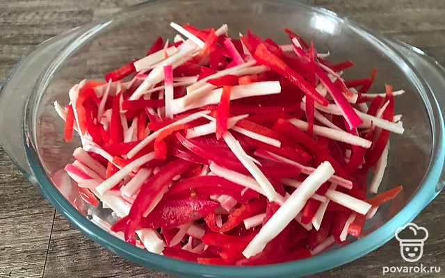 Салат из красных продуктов «Красное море» — Рецепт с фото