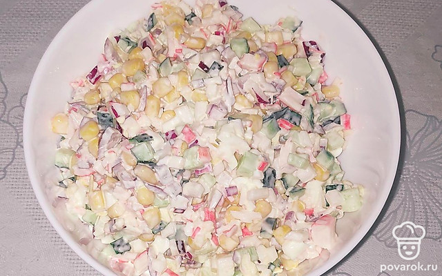 Крабовый салат с пекинской капустой — Рецепт с фото