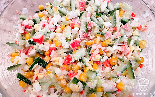 Салат крабовый для ежедневного меню — Рецепт с фото