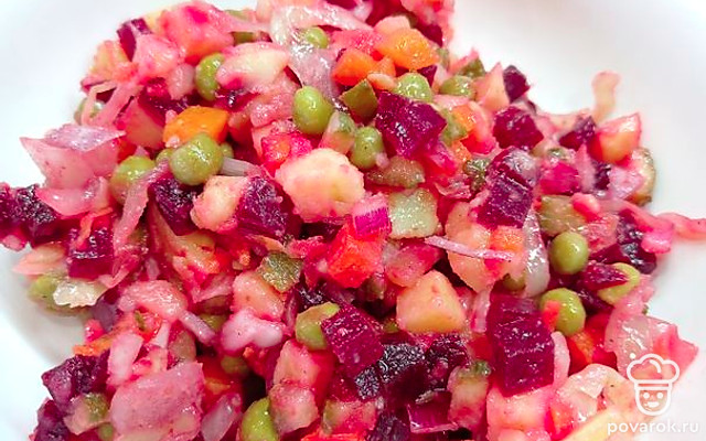 Винегрет с маринованным луком — Рецепт с фото