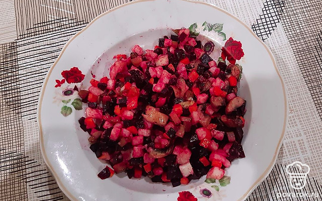 Необыкновенный винегрет с шампиньонами — Рецепт с фото