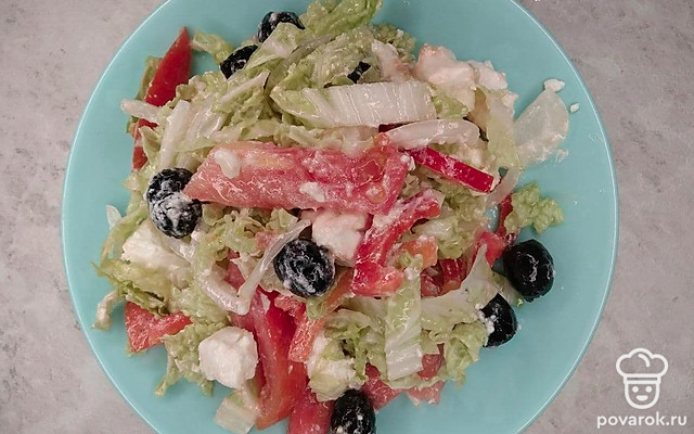 Легкий салат с брынзой — Рецепт с фото