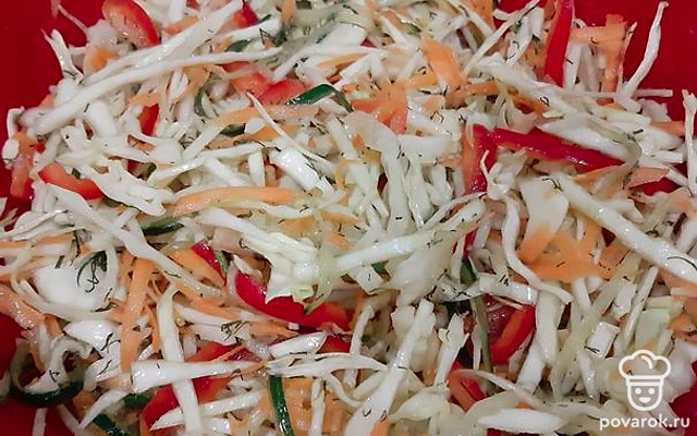 Салат «Летний» из капусты и болгарского перца — Рецепт с фото